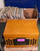 Scotts & Co Record Player with CD, Radio & Cassette. 70x LPs.