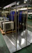 2x Silver Coloured Stands L1600 x W500 x H1780mm.