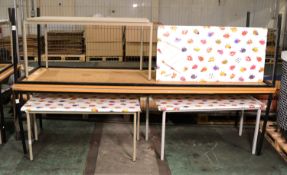 Small Childrens' Canteen Tables 1000 x 550 x 560mm. Large Tables 2500mm long.
