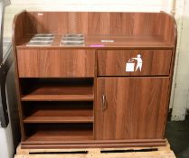 Deluxe Condiment Unit Walnut Effect W1100 x D400 x H1000mm.