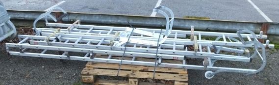 3x Aluminium Roof Ladders 16-Rung - AS SPARES & REPAIRS