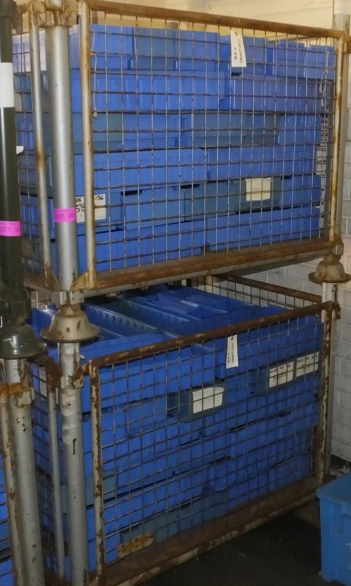 96x Blue Plastic storage bins