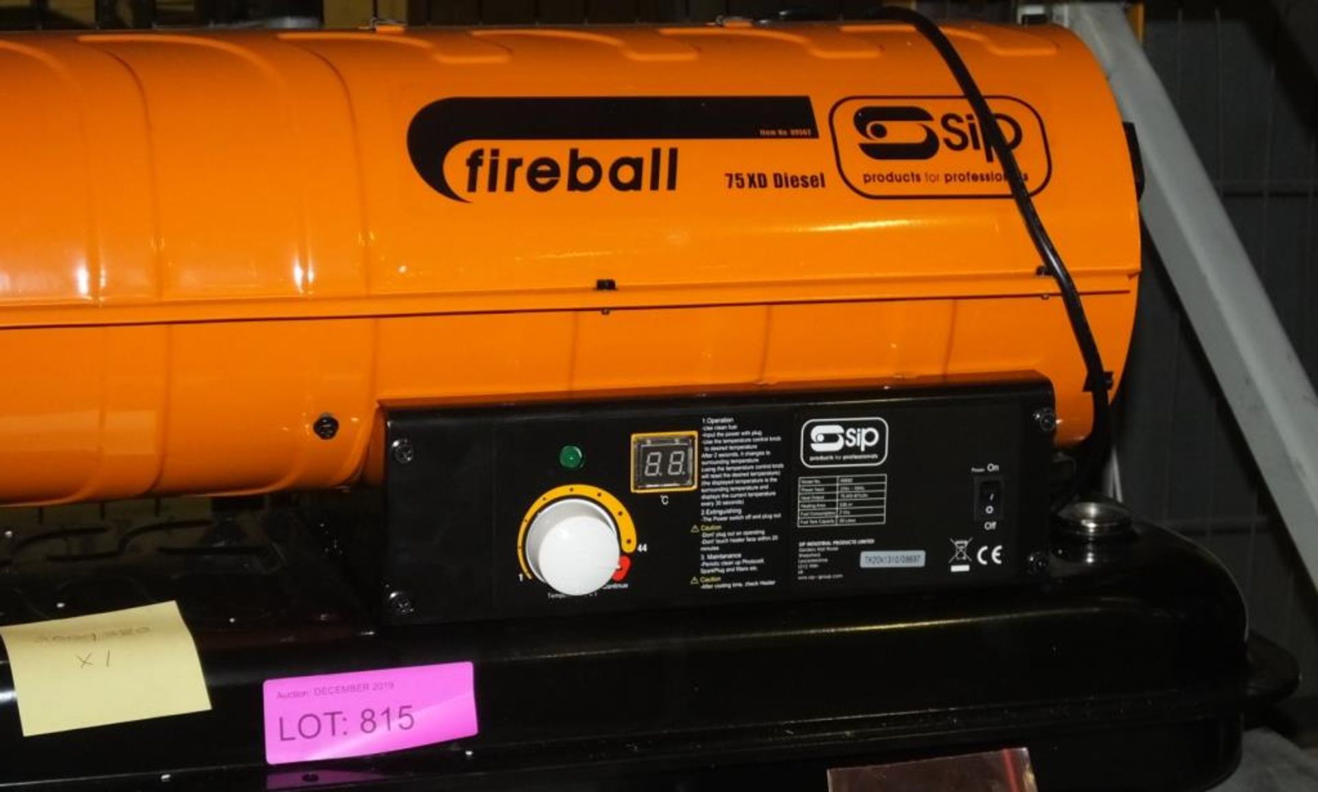 Sip Fireball XD 09562 Diesel Powered - Space Heater - Image 3 of 3