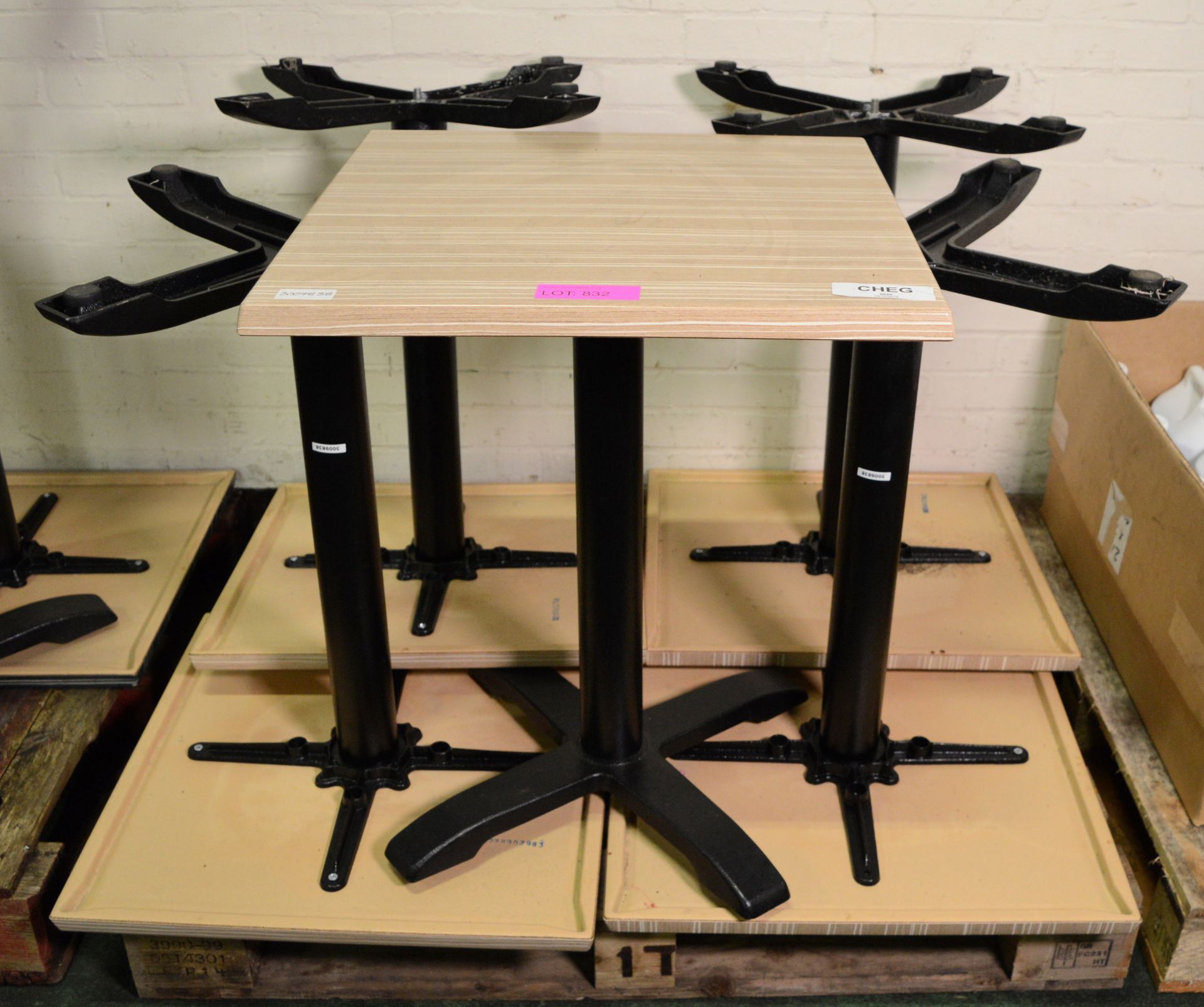 5x Bolero Cast Iron Table with PlasticTop 610 x 610 x 750mm.