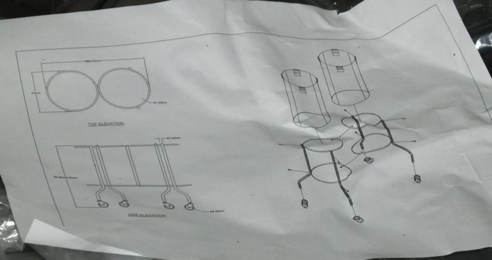 Mobile Bag Holding Frame Trolley Assembly - Image 2 of 2