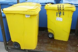 3x Spill kits in Yellow Wheelie Bins
