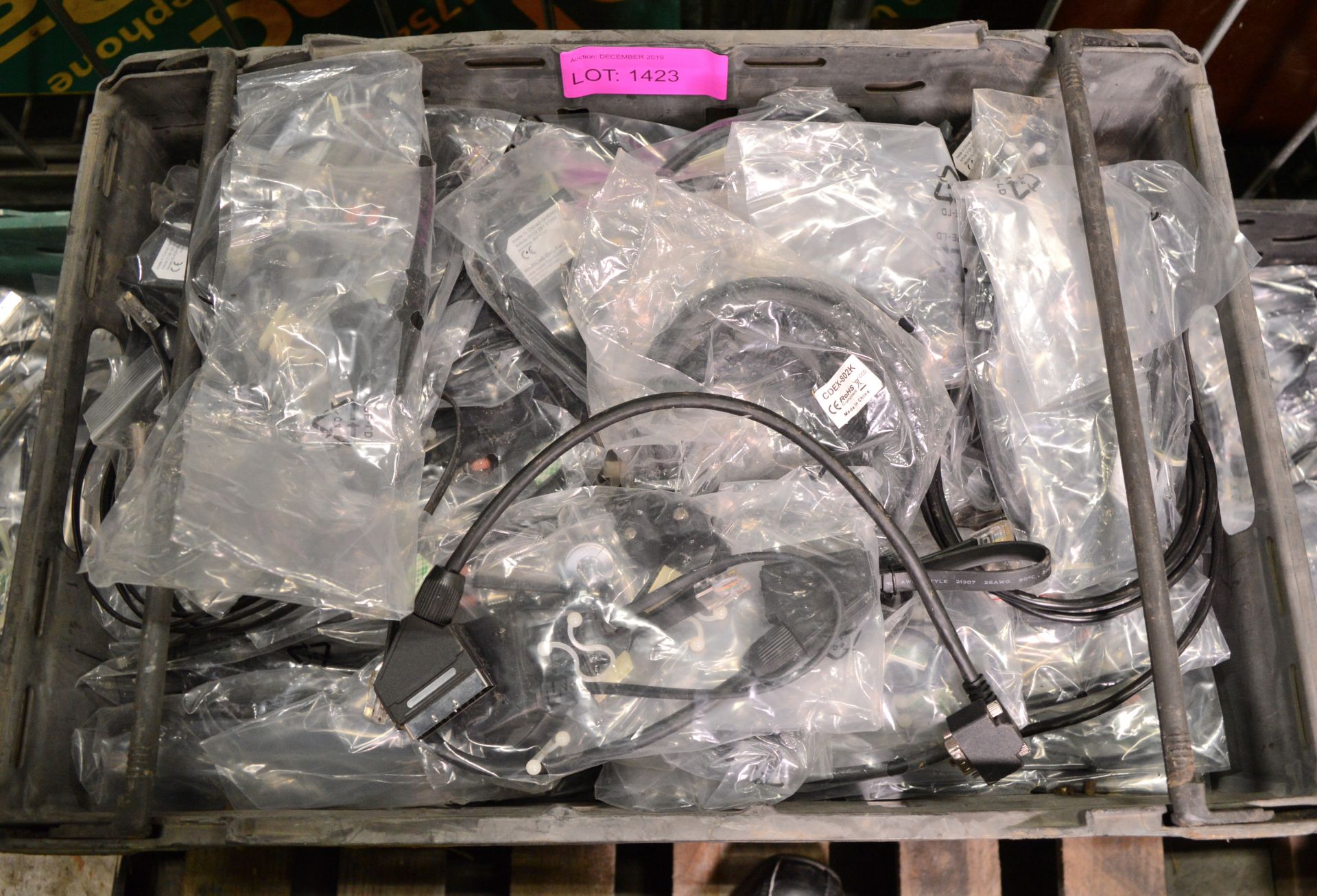 3x Trays of Monitor / TV Connection Leads. - Image 2 of 2