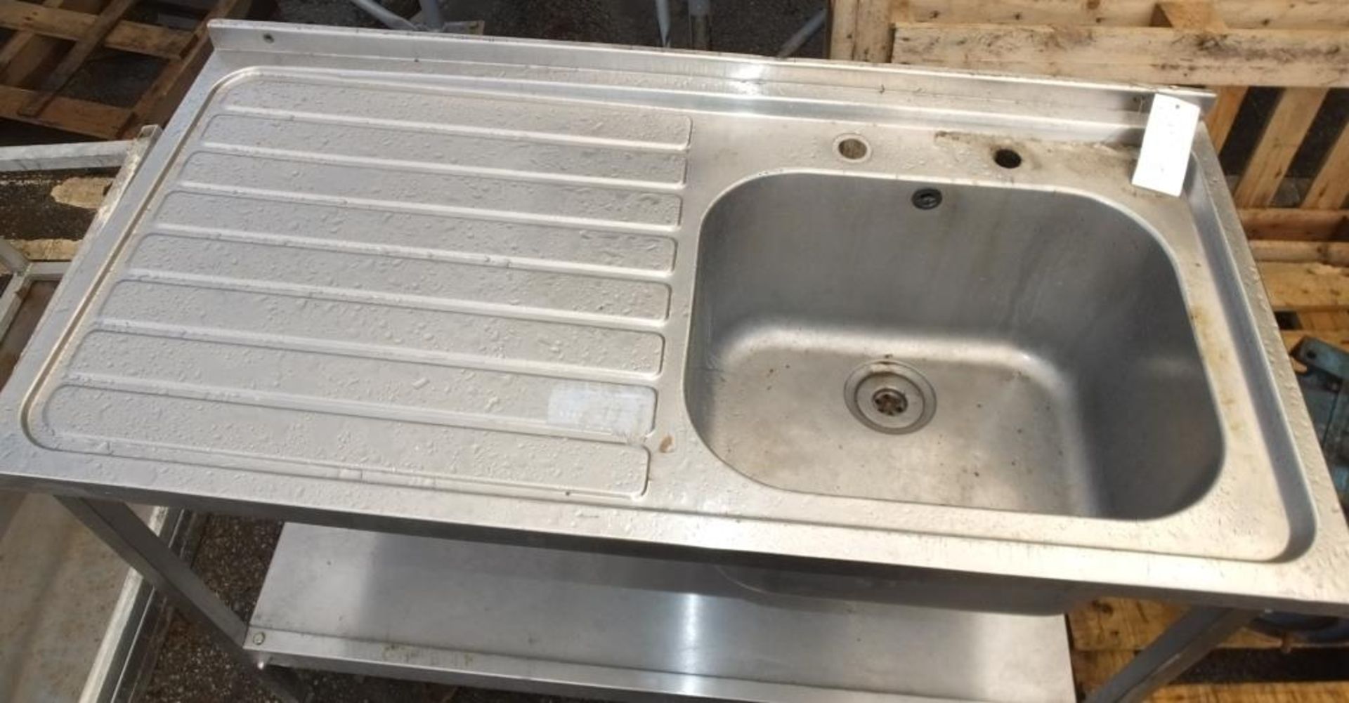 Single Drainer 4ft Sink with Undershelf - No Taps - Image 2 of 2