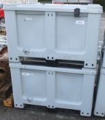 2x Plastic Shipping Cases Grey L1220 x W1020 x H800mm