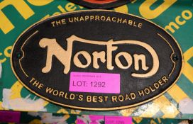 Black Norton Cast Sign.
