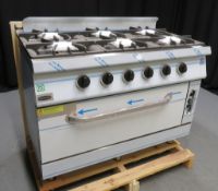 Heavy duty 6 burner oven range (maxi oven), model G7K212G, gas, brand new & boxed