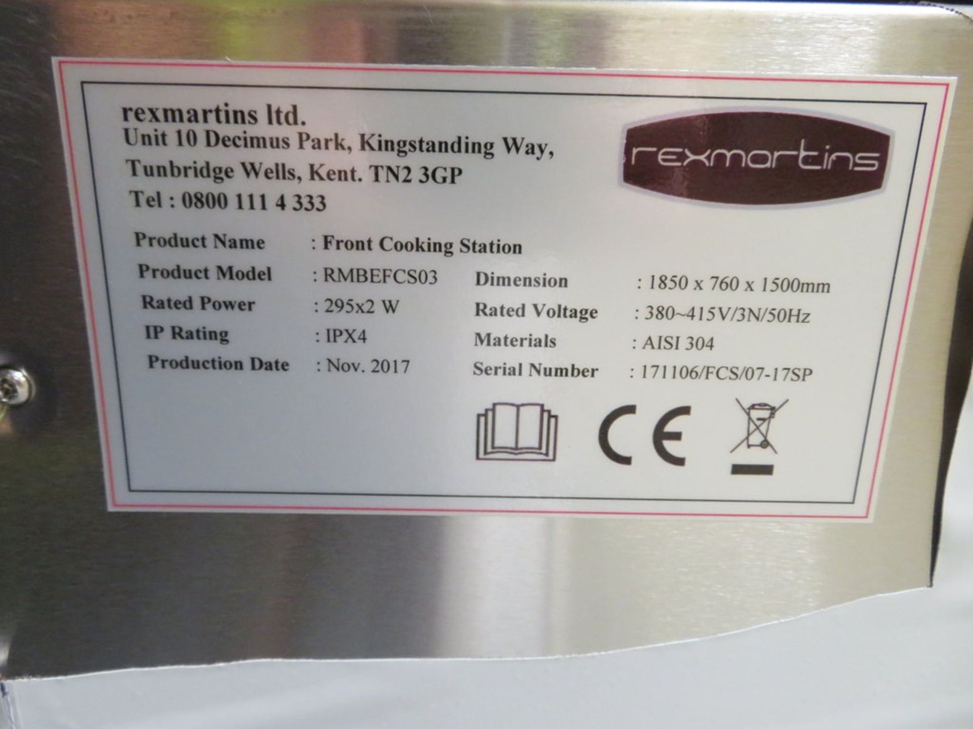 Front cooking station with carbon filtration, model RMBEFCS-03, 3 phase, 0.59kw, brand new & boxed - Image 13 of 13