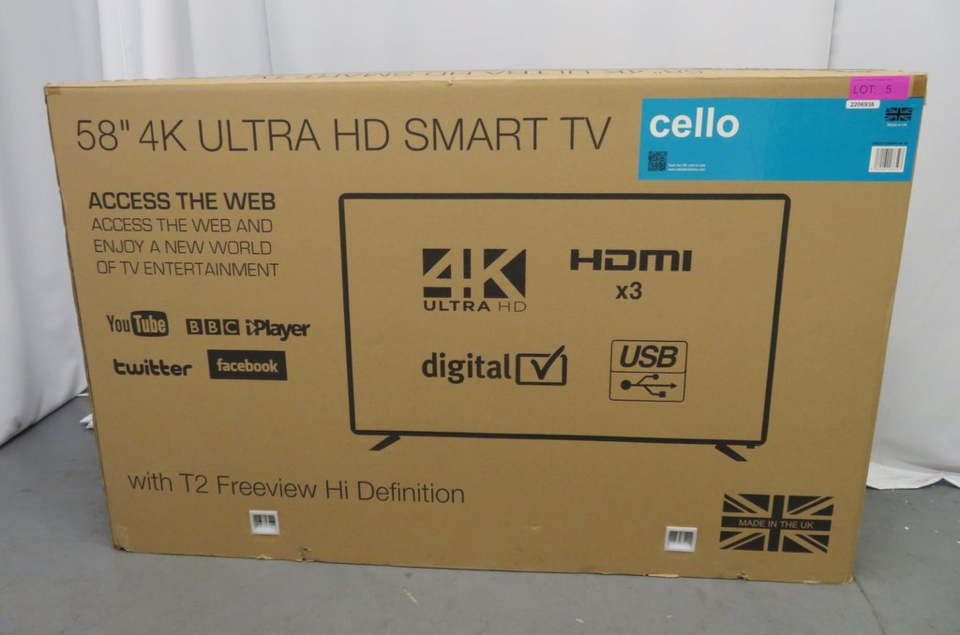 Cello 58" 4K Ultra HD Smart Television. Model: G5823824K. - Image 13 of 15