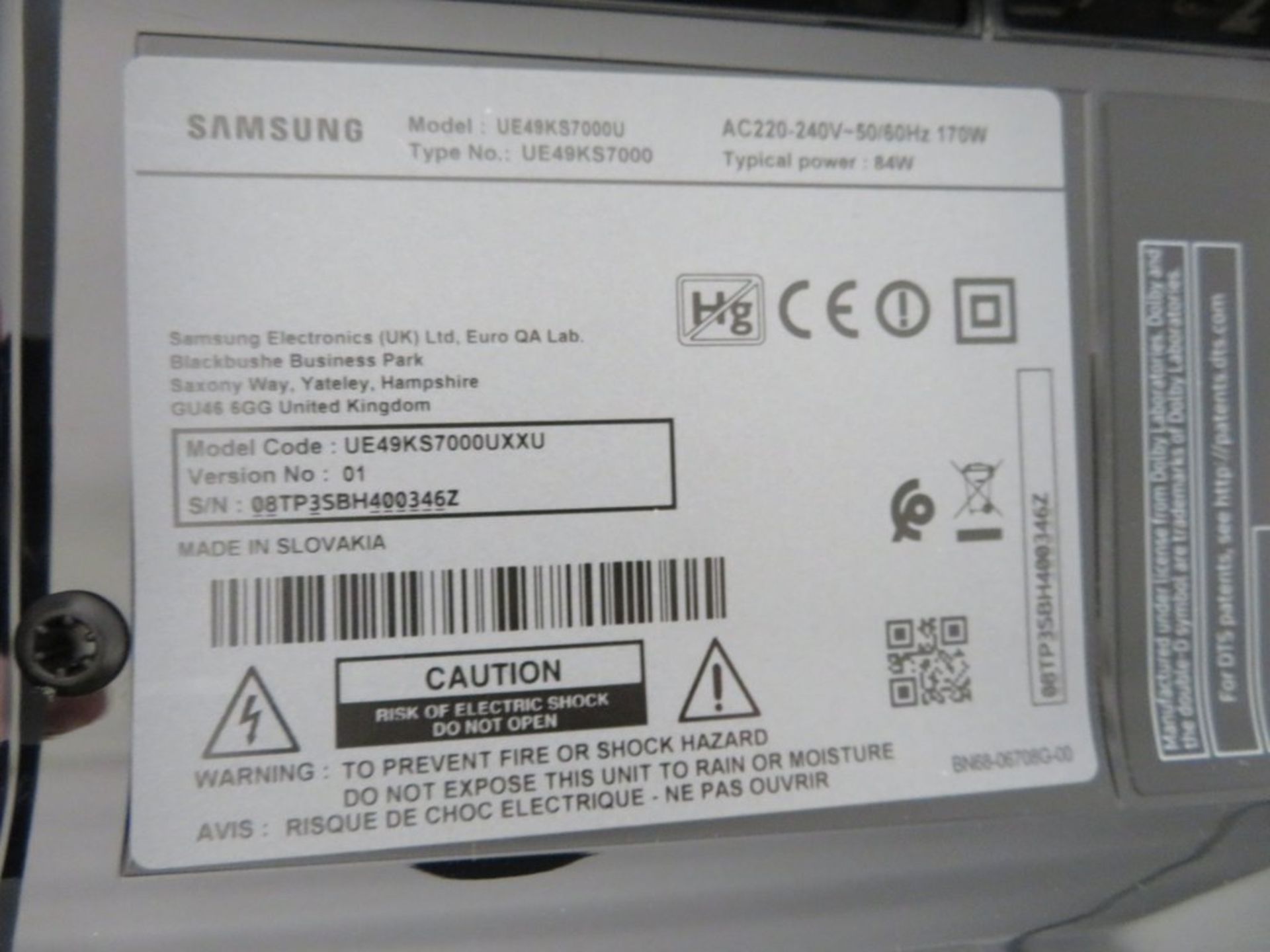 Samsung 49" SUHD Quantum Dot Display Television. Model: 7 Series UE49KS7000UXXU. - Image 12 of 16