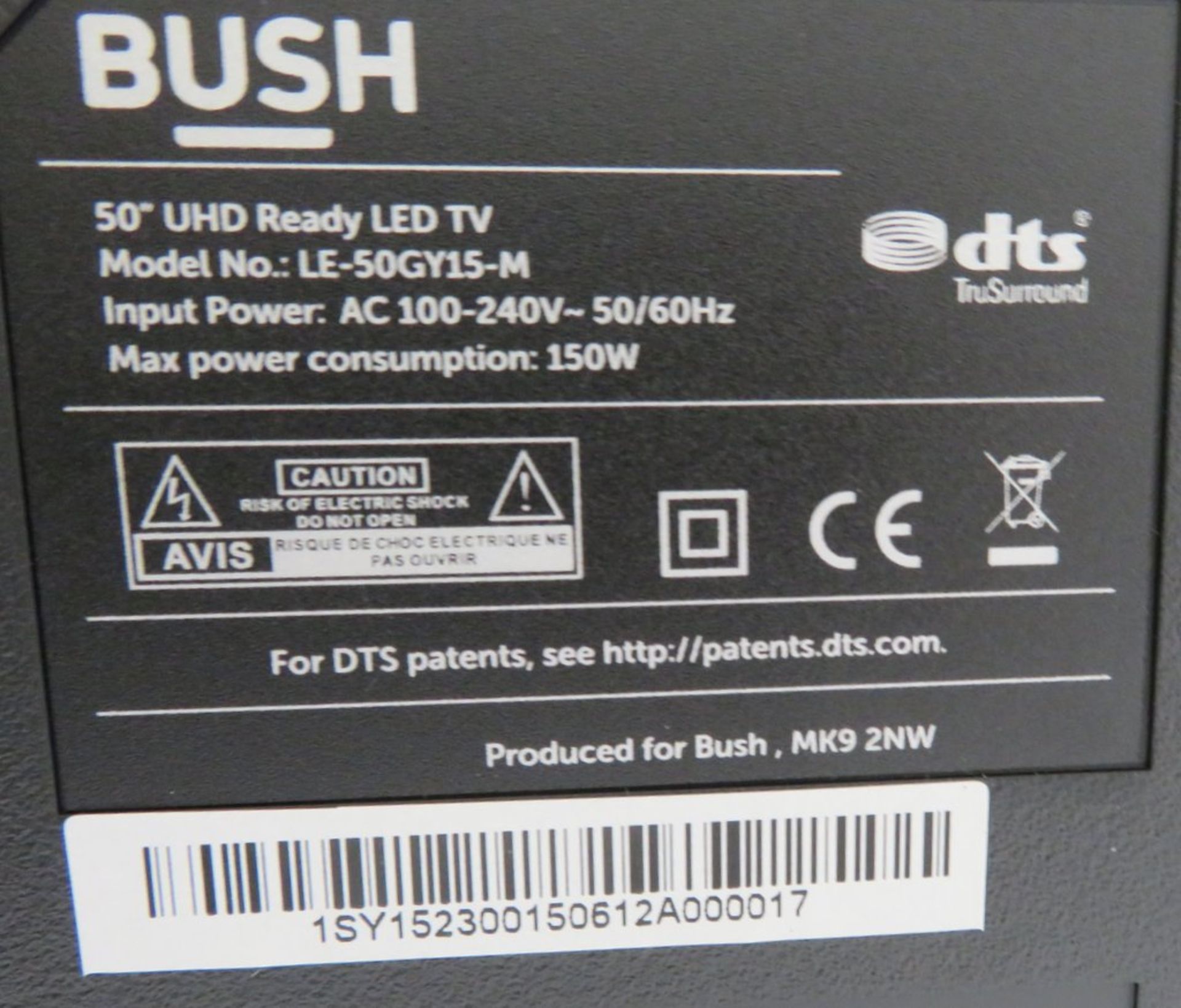 Bush 50" 4K Ultra HD LED Television. Model: LE/50GY15/M. - Image 7 of 16