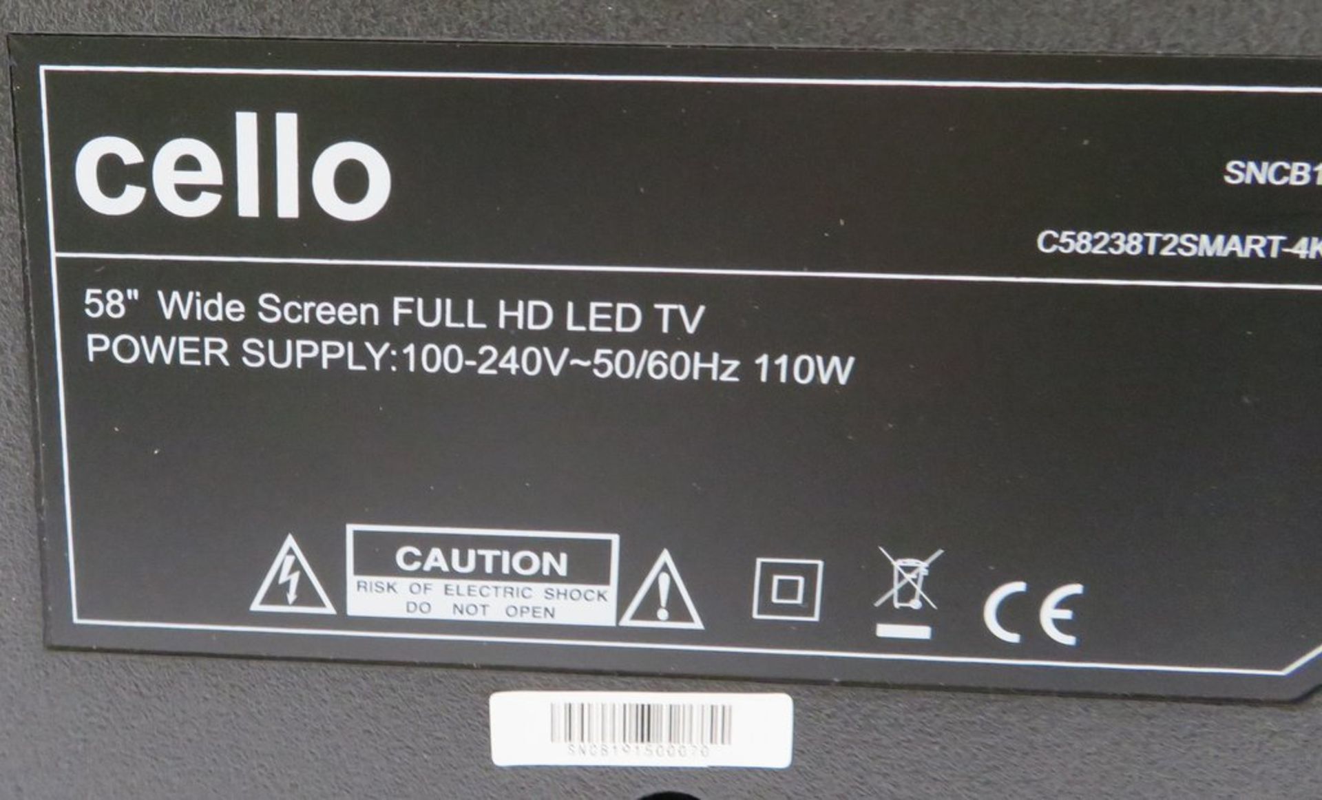 Cello 58" 4K Ultra HD Smart Television. Model: G5823824K. - Image 7 of 15