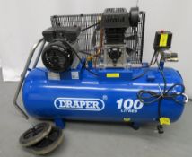 Draper 100 Litre Air Compressor, 3HP Belt Driven. Model: DA100/330 31254.