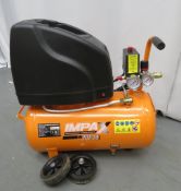 Impax 24 Litre Electrical Air Compressor. Model: IM201-24L. Oil Free. 230v.