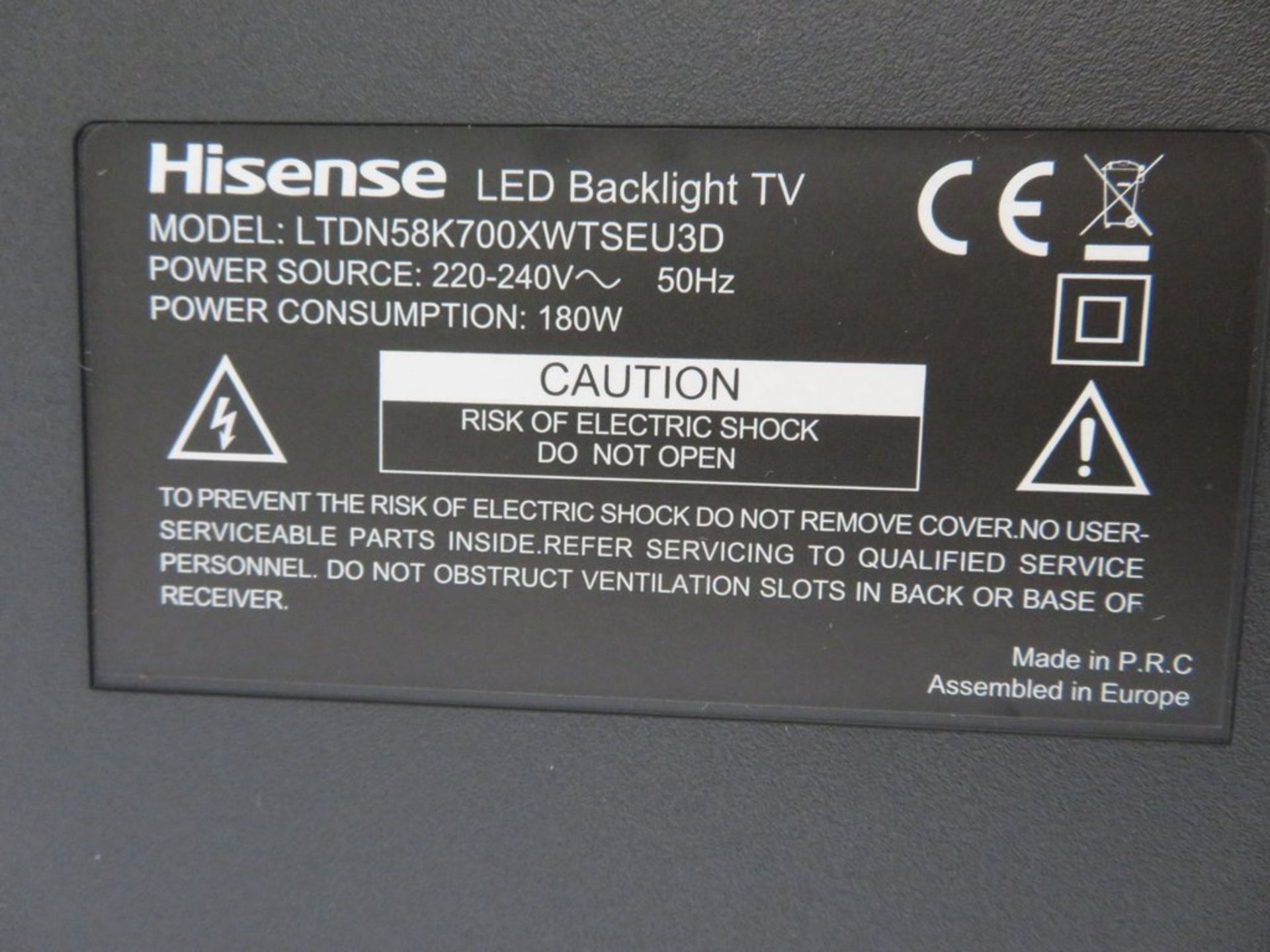 Hisense 58" Next Generation 4K Ultra HD Television. Model: 58K700. - Image 12 of 16