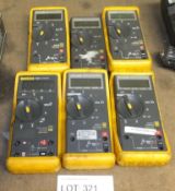 5x Fluke 73 Series II Multimeters, 1x Fluke 77 III Multimeter