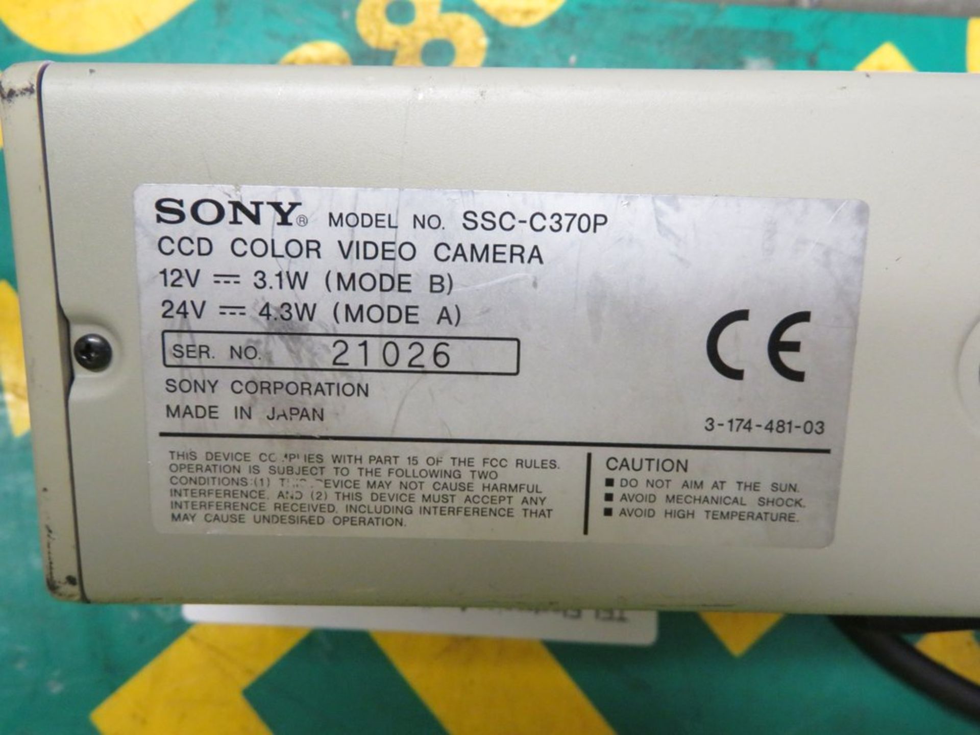 Sony Hi-Res CCD-IRIS Colour Video Camera SSC-C370P - Vista TV ZOOM Lens 10-200mm 1:1.8 - Image 5 of 5