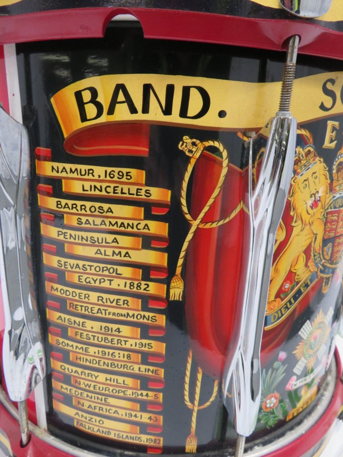 Scots Guards Premier Side Marching Snare Drum. - Image 5 of 10