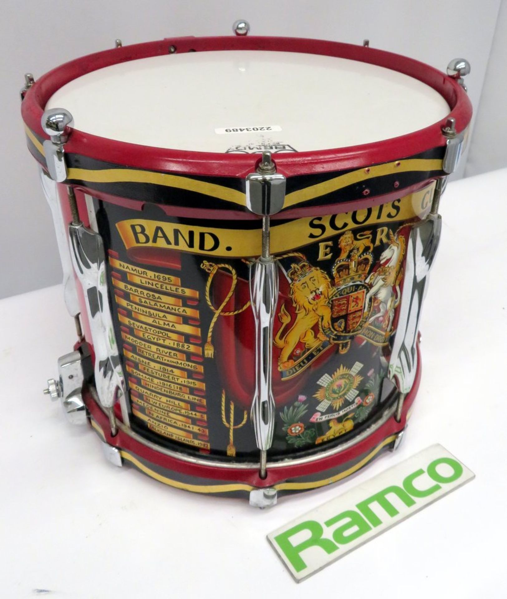 Scots Guards Premier Side Marching Snare Drum. - Image 2 of 10