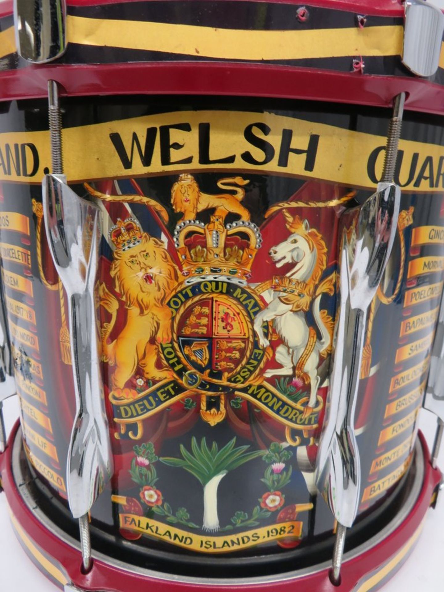 Welsh Guards Premier Side Marching Snare Drum. - Image 6 of 10