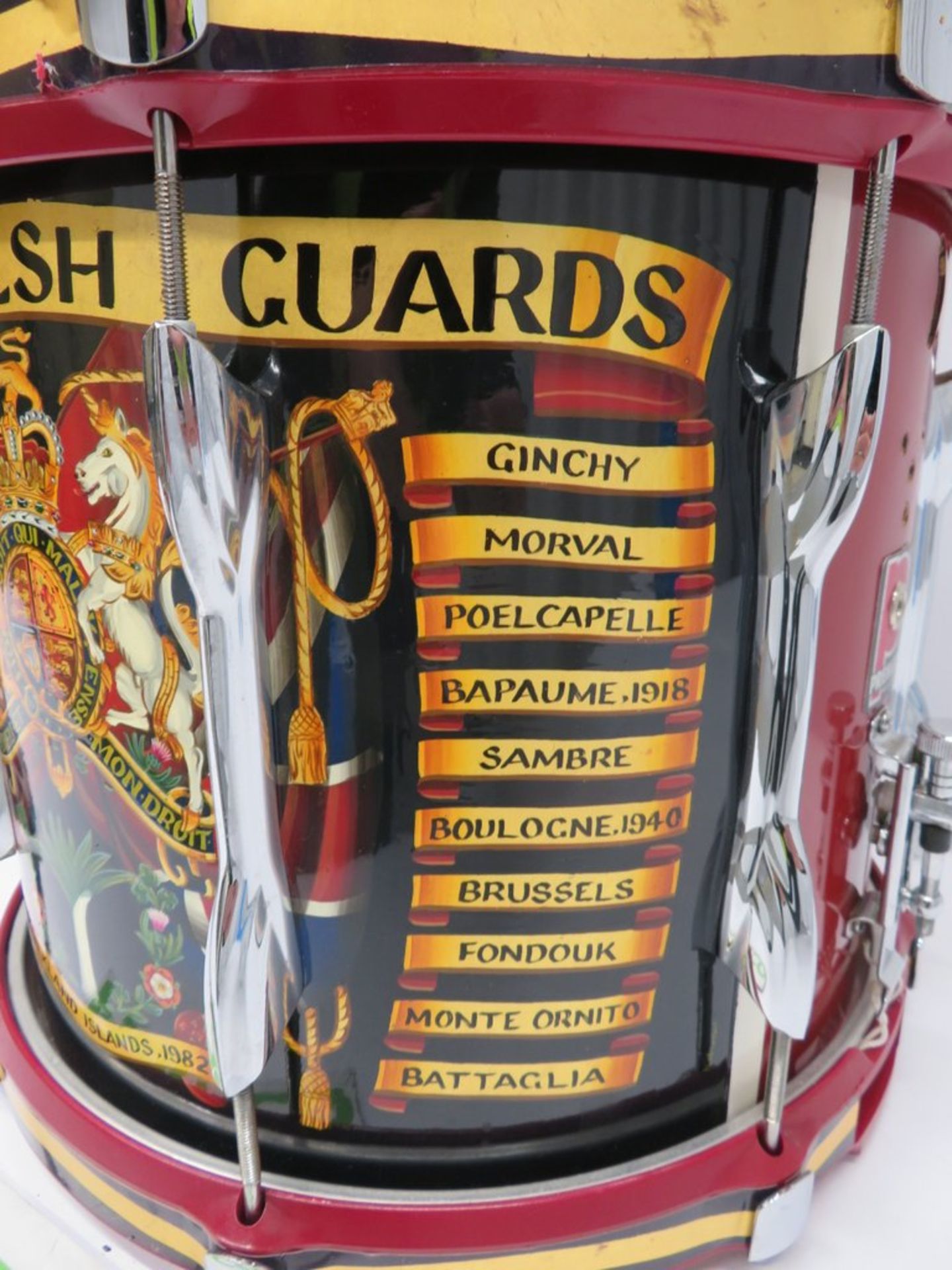 Welsh Guards Premier Side Marching Snare Drum. - Image 7 of 10