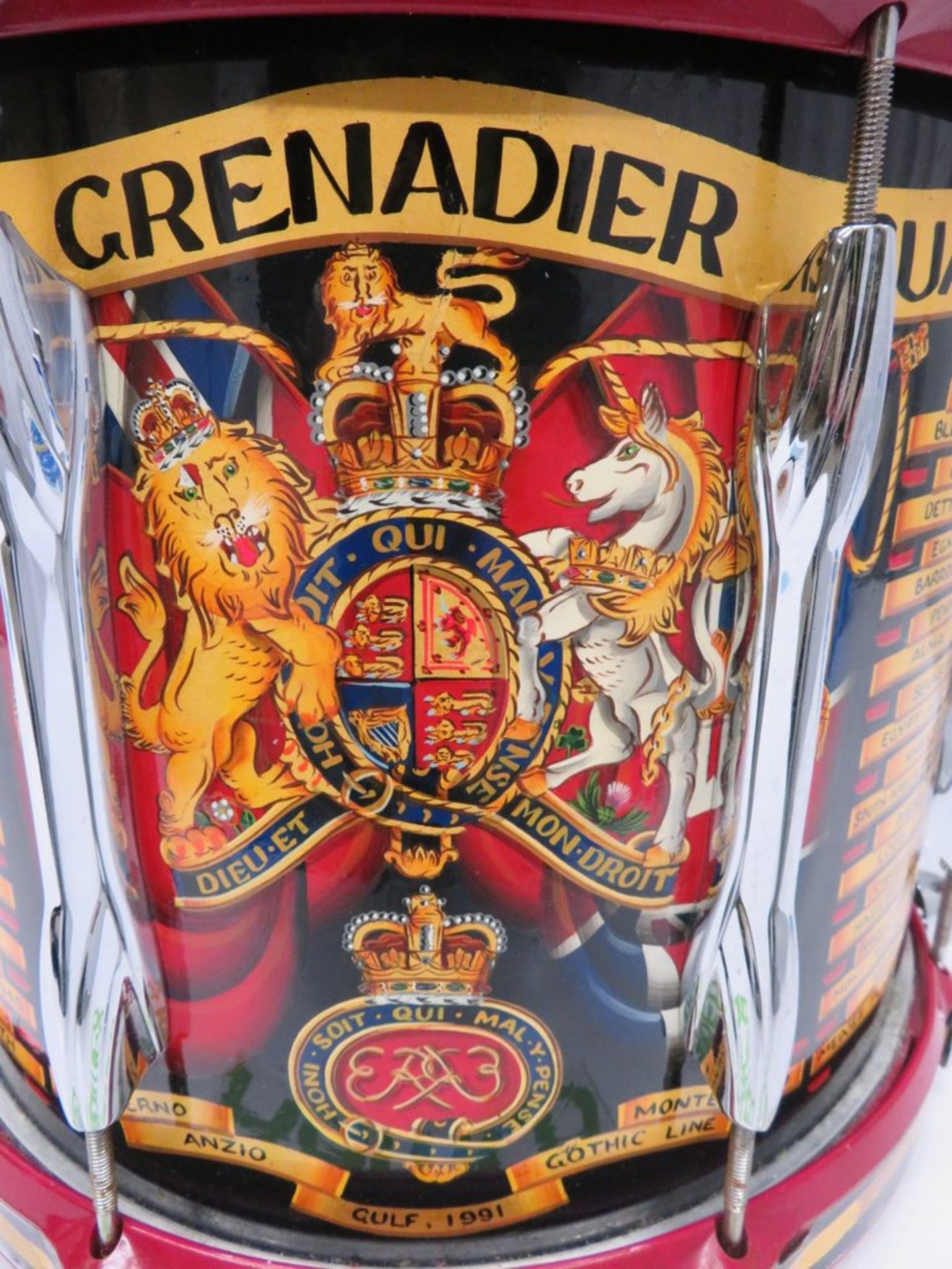 Grenadier Guards Premier Side Marching Snare Drum. - Image 6 of 12