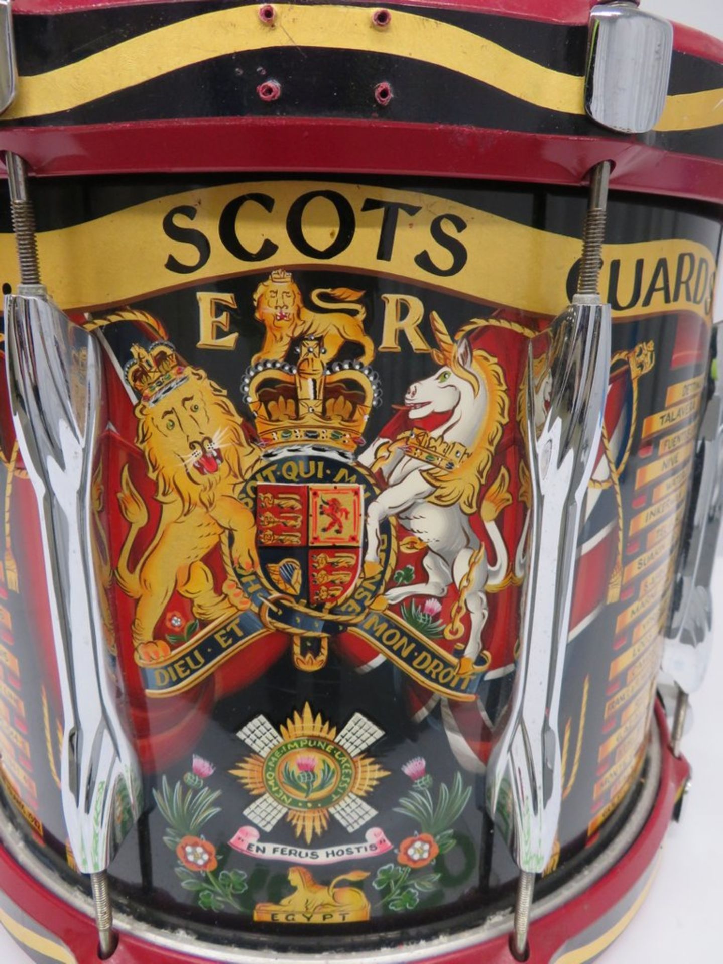 Scots Guards Premier Side Marching Snare Drum. - Image 6 of 10