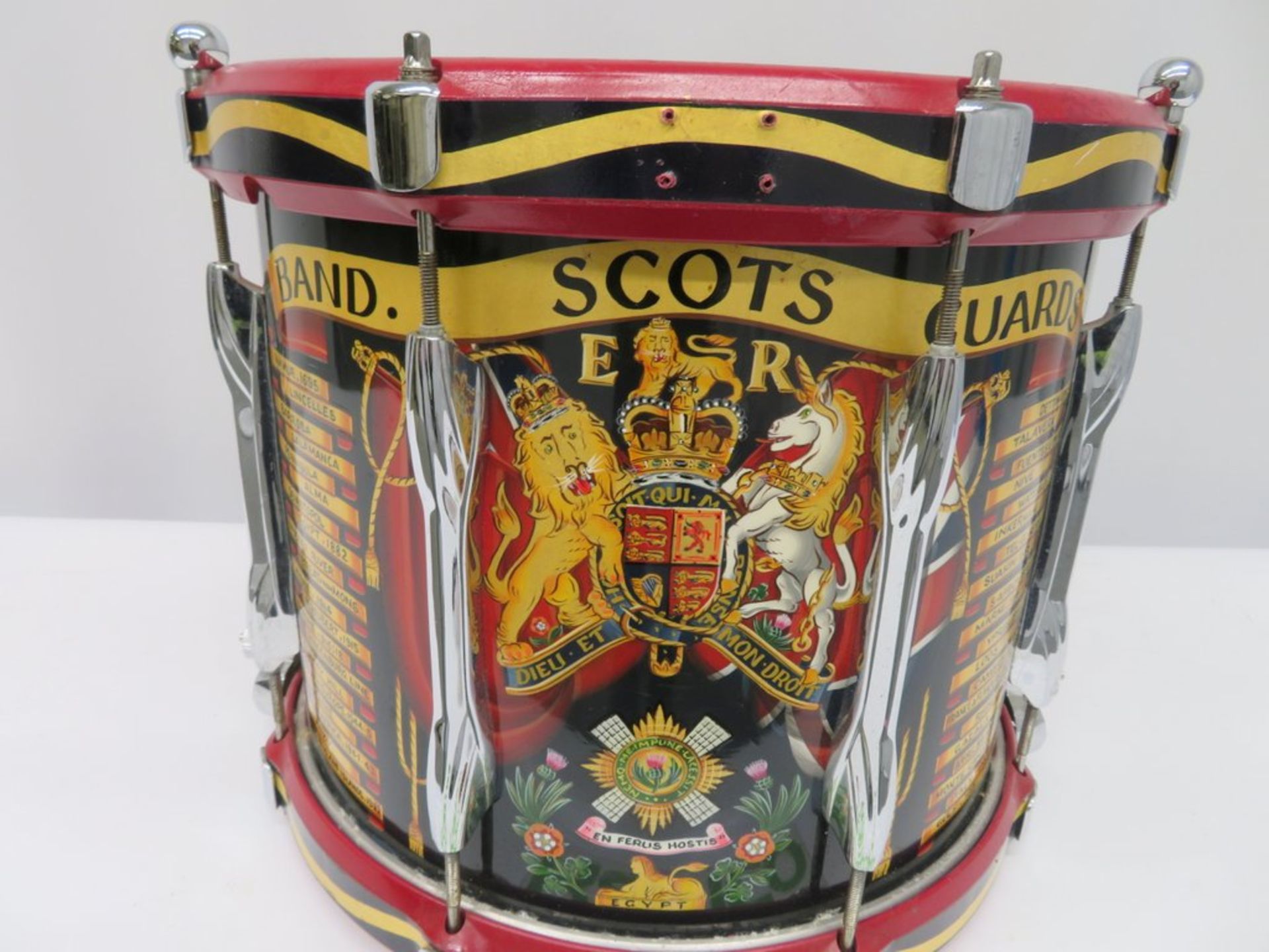 Scots Guards Premier Side Marching Snare Drum. - Image 4 of 10