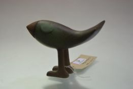 Chiu-I Wu (Taiwan, Contemporary), Green Bird, glazed stoneware, moulded artist's mark. Length