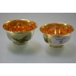 Daisy Meikig Jones for Wedgwood, two small lustre bowls, decorated with butterflies, each with