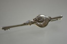 Eiler & Marloe, a Danish silver Fish brooch, impressed marks including silver standard 830, no. 215.