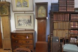 A Scottish mahogany longcase clock, 19th century, the brass arched dial, signed Wm. Dalrymple,