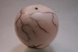 Studio Pottery, Contemporary, "Wishing Vessel", in a marbled glaze, unsigned. Height 12.5cm