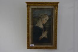 Samuel Arlent Edwards after Filippo Lippi, Madonna of the Rocks, mezzotint, signed in pencil, in a