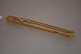 A 9ct gold ropetwist neck chain. Length 70cm. 11 grams