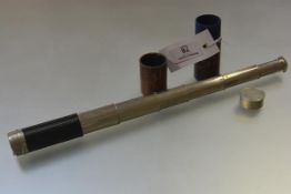 A good early Victorian six-draw pocket telescope, Stebbing of Southampton, in white metal, the final