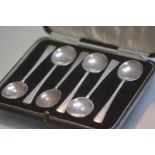 A set of six George V silver teaspoons in the Jensen taste, William Suckling Ltd, Birmingham 1930,