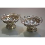 A pair of late Victorian silver footed bowls, Atkin Brothers, Sheffield 1897, each circular with