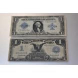 U.S.A., a "black eagle" one dollar bill, silver certificate series 1899, signatures Parker and