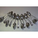 A composed set of twelve George IV Scottish silver teaspoons, Patrick Sutherland and "TD", Edinburgh