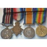 Military Medal and 1914-15 Trio MM. 116 Cpl. W. Gibson HQ46/BDE R.F.A.; Trio 116 Cpl. W. Gibson R.