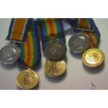 British War Medal and Victory Medal Pairs (3): 46303 Pte. G. McNaught Scot. Rif.; M2-105904, S. Sjt.