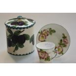 A Wemyss pottery large preserve jar, painted in the purple plums pattern, painted mark (crazing,