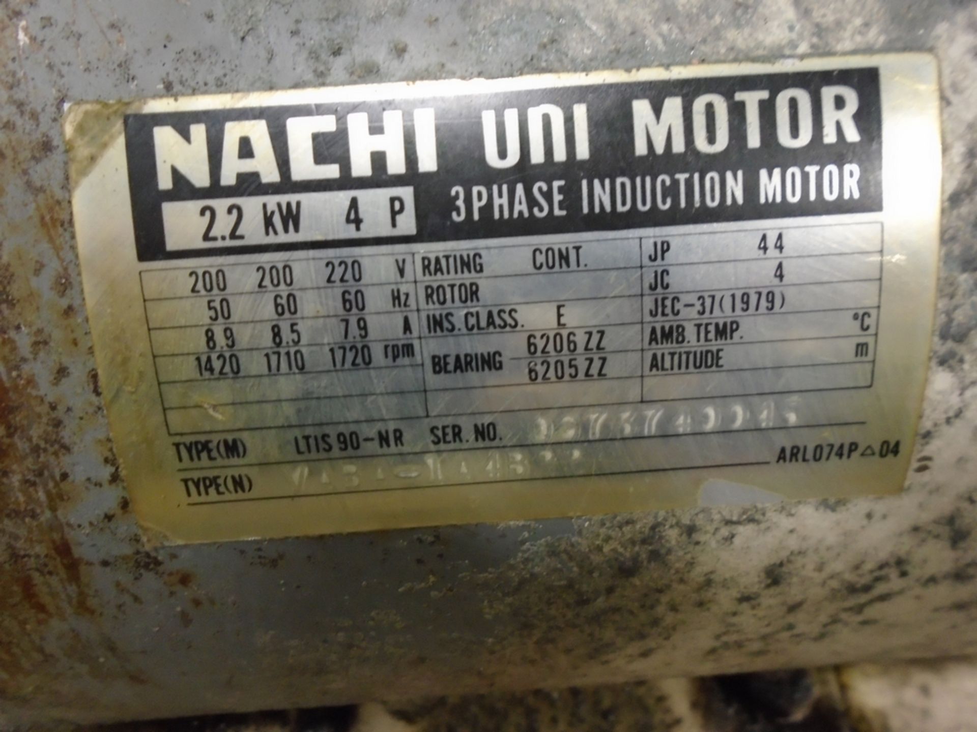 Nachi Hydraulic Power Supply 2.2 KW 200/220V 3PH Stock 10305 - Image 7 of 8