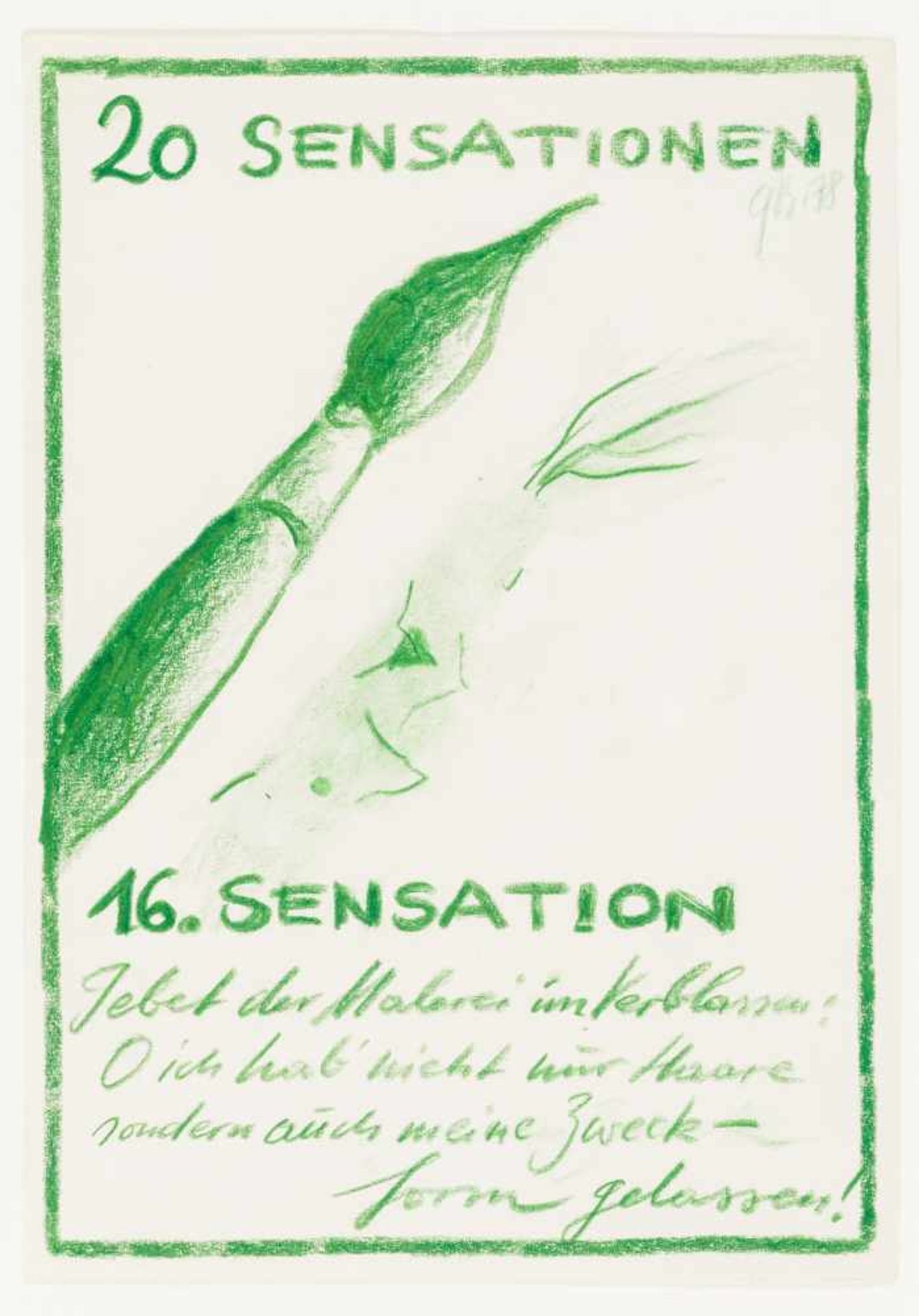Günter BrusArdning 1938 *15. und 16. Sensation (aus der Serie 20 Sensationen)Wachskreide auf - Image 2 of 2
