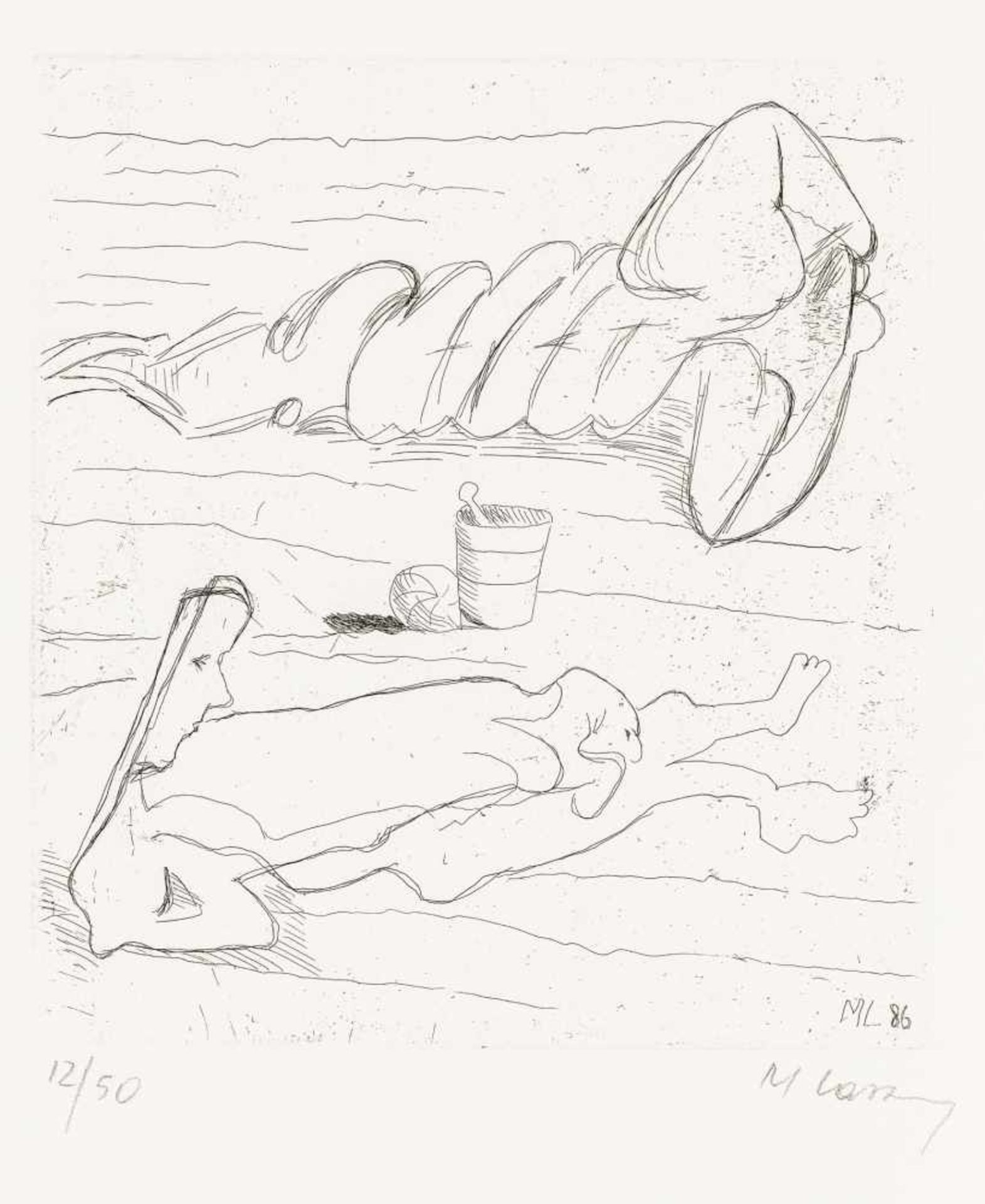 Maria LassnigKappel am Krappfeld 1919 - 2014 WienOhne Titel / untitledRadierung auf Bütten / etching